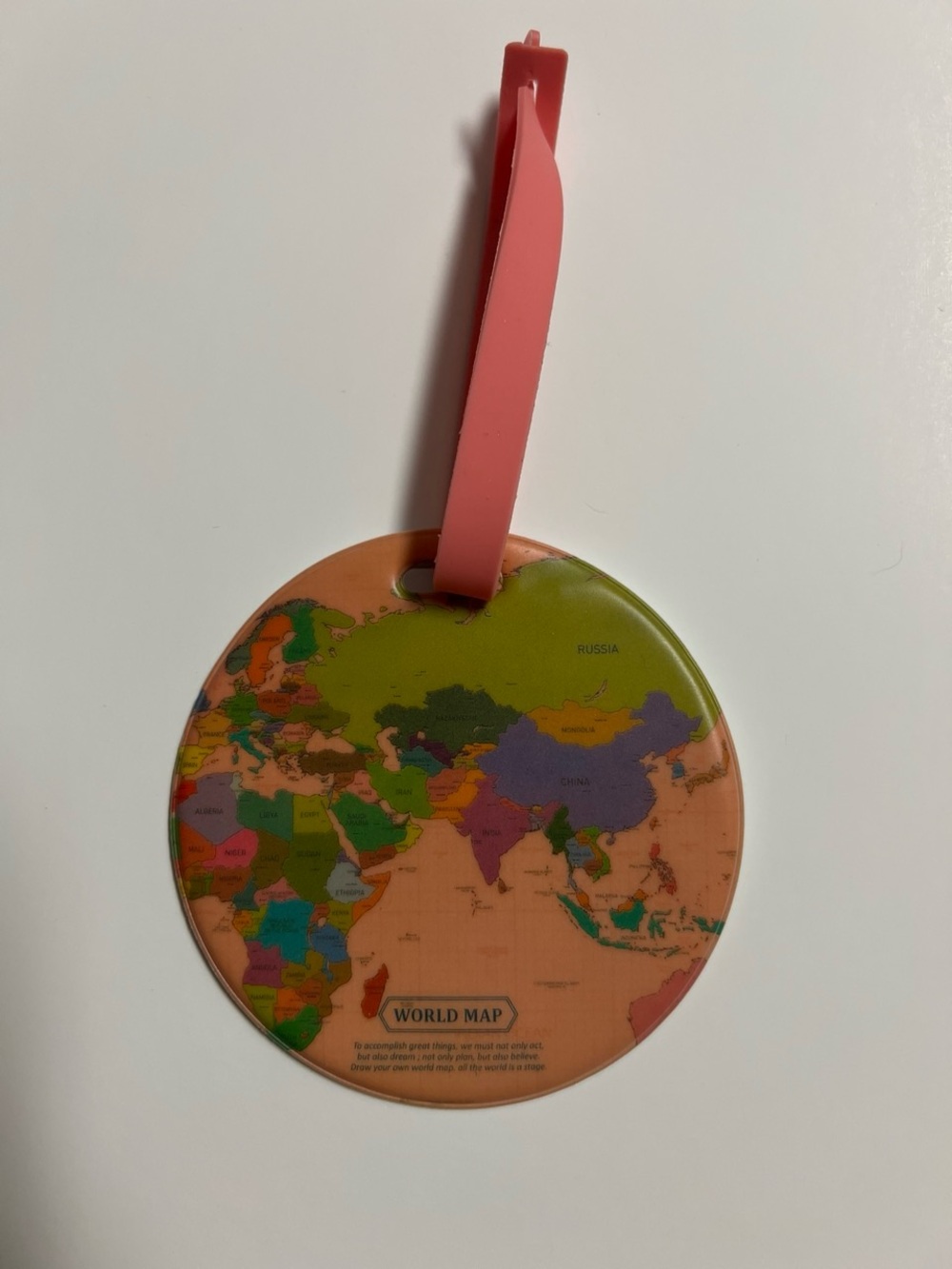 World map luggage tag
